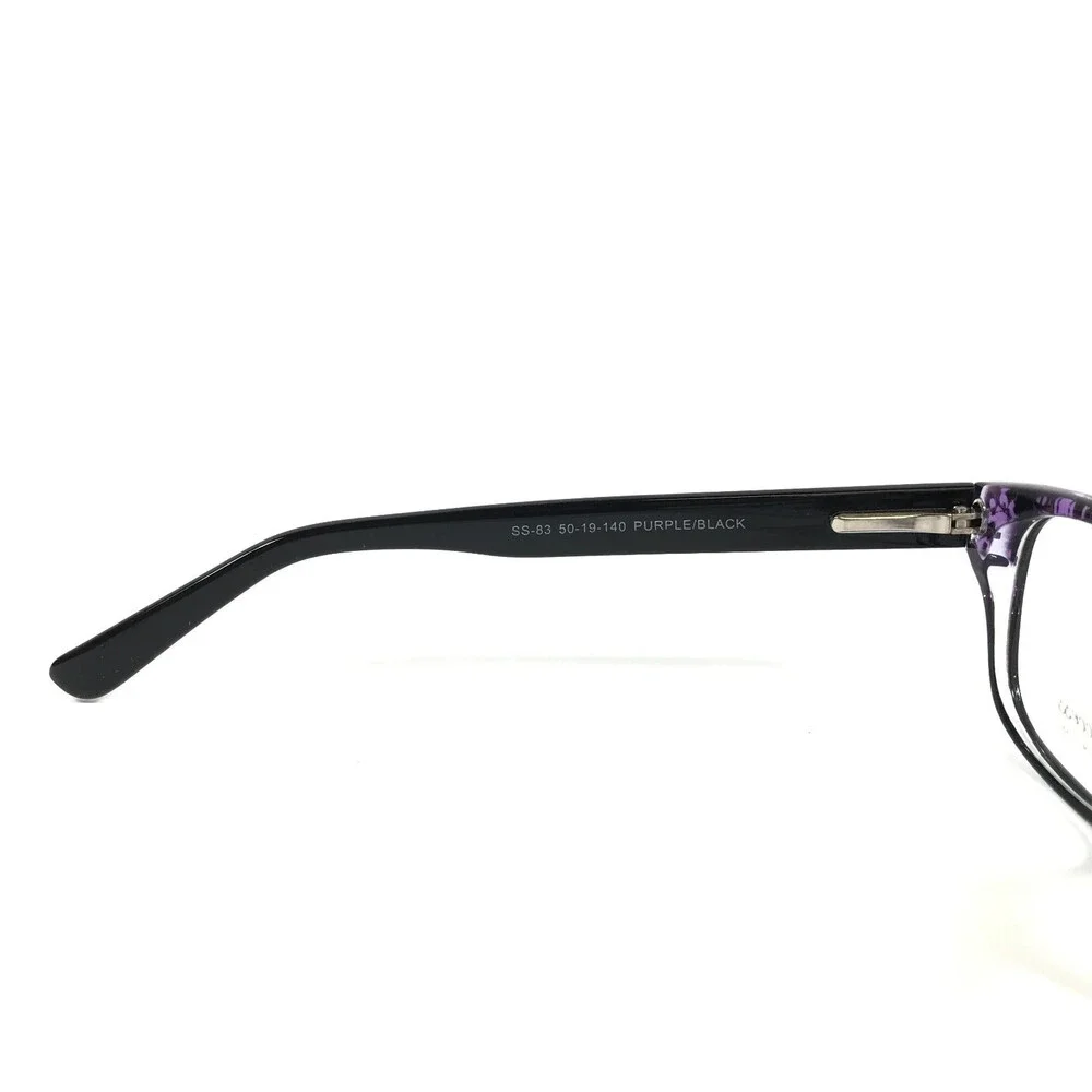 Success Eyeglasses Frames SS-83 PURPLE/BLACK Rectangle Full Rim 50-19-140